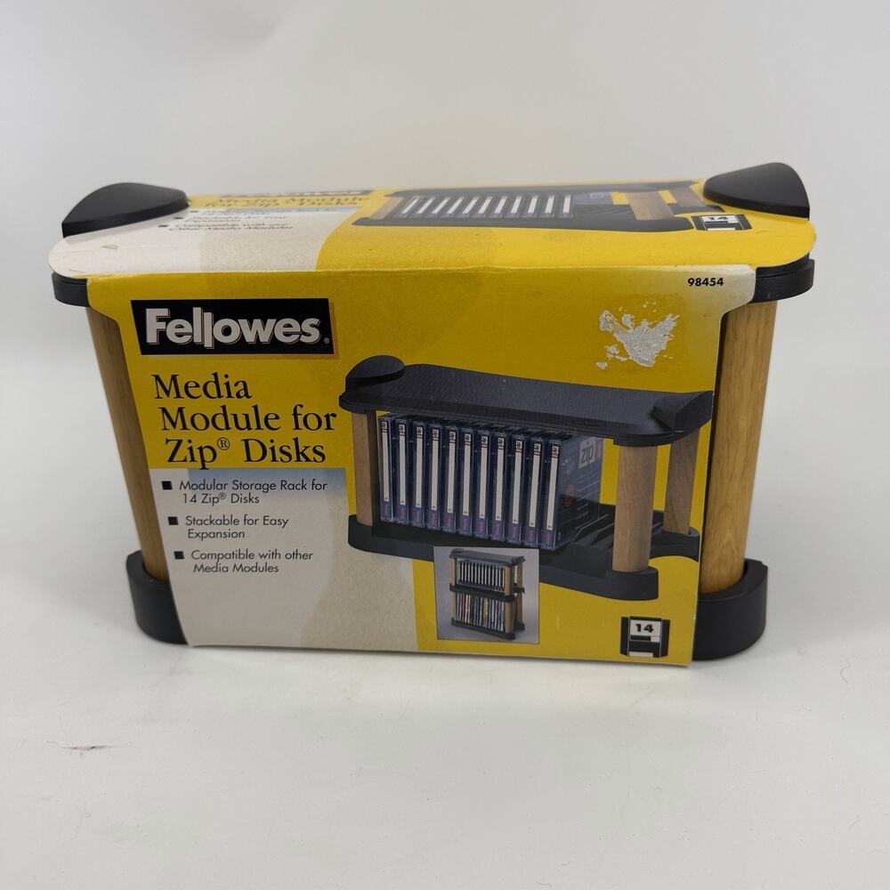 Vintage Fellowes Zip Disk Storage Media Module Holds 14 Disks 1998 New Old Stock
